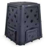 Black Lift-Off Compost Bin with Multiple Access Doors and Large Capacity
