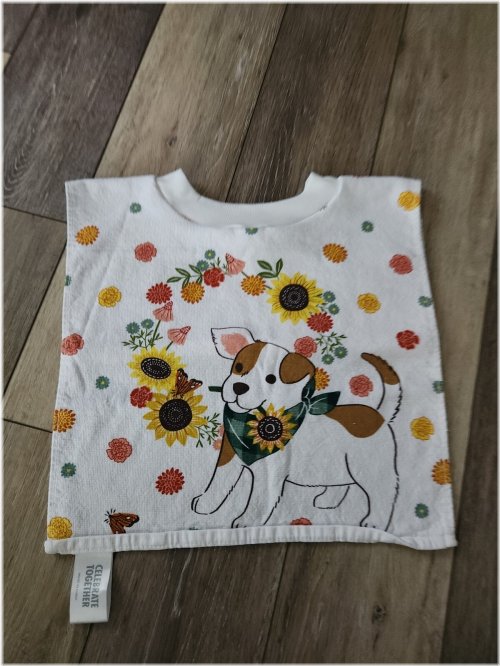 Baby Pullover Bib Celebrate Together Dog Runnin In Autumn  Sunflowers  Homemade