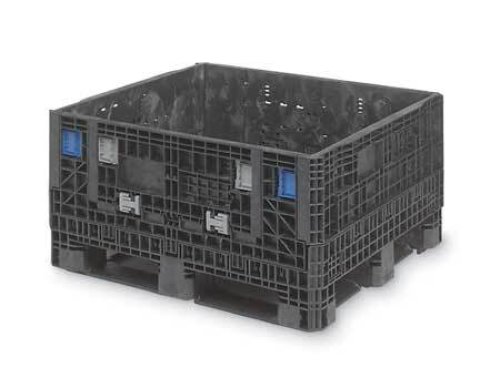 Orbis Gp4048-39 Black Collapsible Bulk Container, Plastic, 32.8 Cu Ft Volume